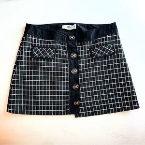 Black & White Plaid Tibi Mini Skirt (Size 6)